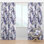 Rideau fleuri mauve blanc en blanc - velours obscurcissant - 1 panneau