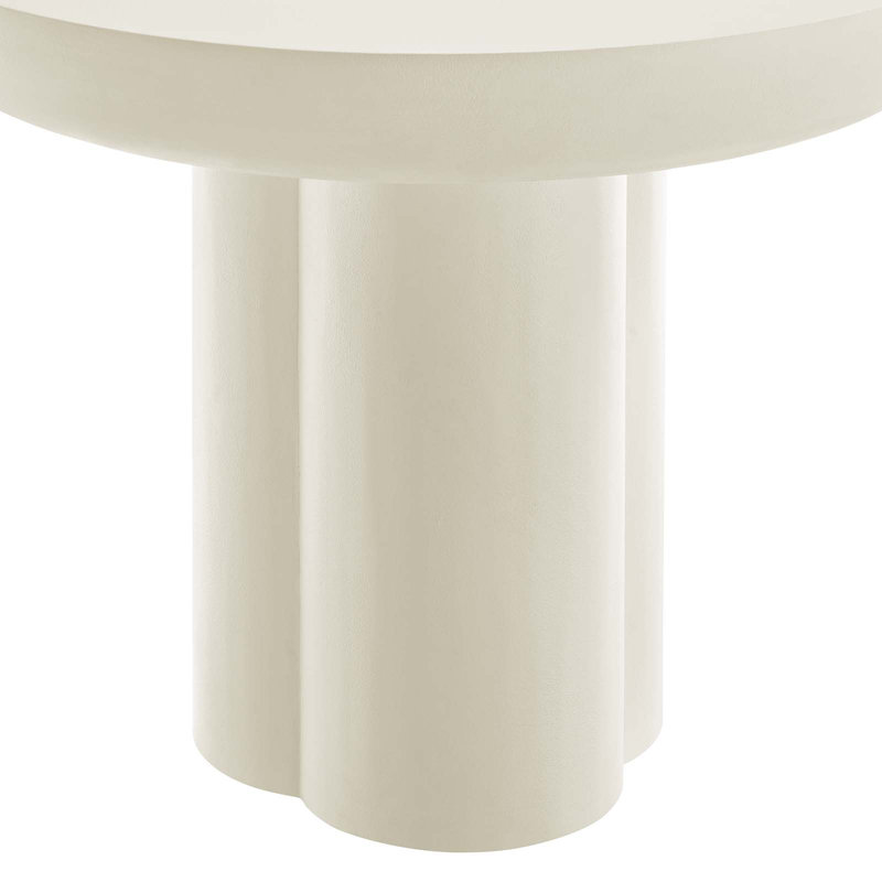 Caspian 40" White Round Concrete Dining Table with Pedestal Base