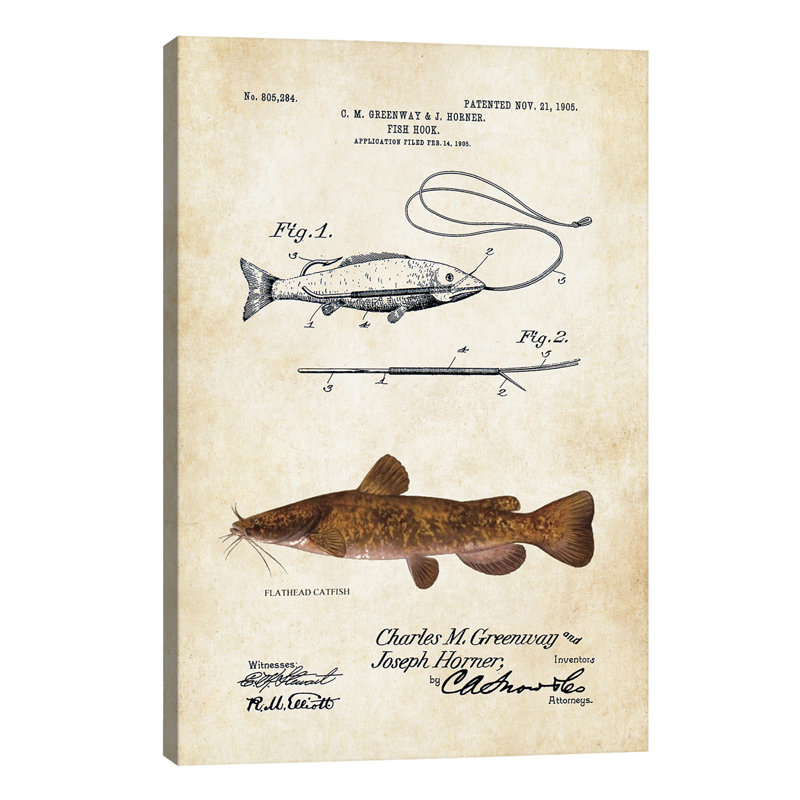 Flathead Catfish Fishing Lure - Wrapped Canvas Print, 66.04 cm H x 45.72 cm W x 1.91 cm D