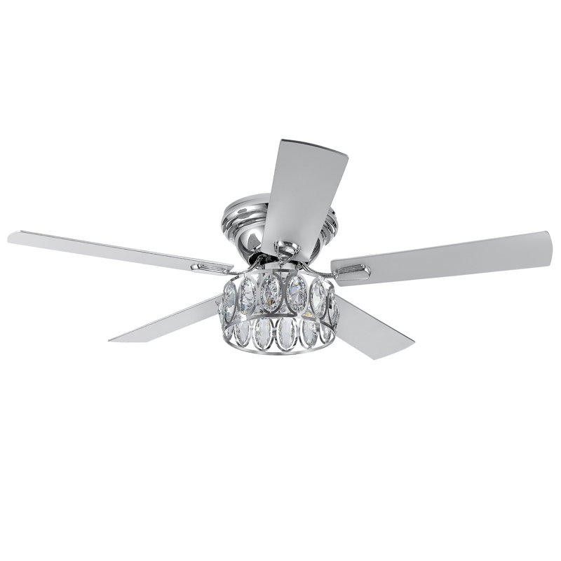 132.08cm Ceiling Fan with Light Kit, Silver