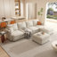Grand canapé modulaire Modern, canapé modulaire en U avec fonction de rangement, canapé-lit 123 po avec repose-pieds, méridienne modulaire à 6 places, chenille