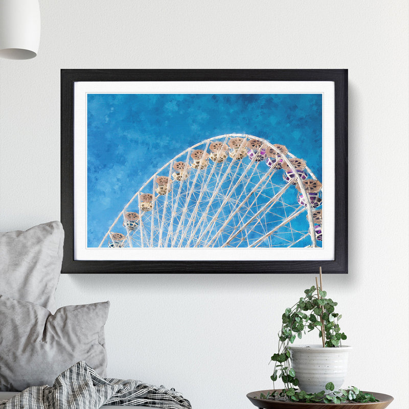 Ferris Wheel Vol.4 - Picture Frame Graphic Art, 27cm H x 36cm W x 2cm D, Black Framed