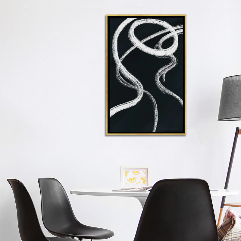 "Femme abstraite" par Mambo art studio-impression, H 40 po x l 26 po x P 1,5 po, Toile encadrée d'or, Pas de tapis
