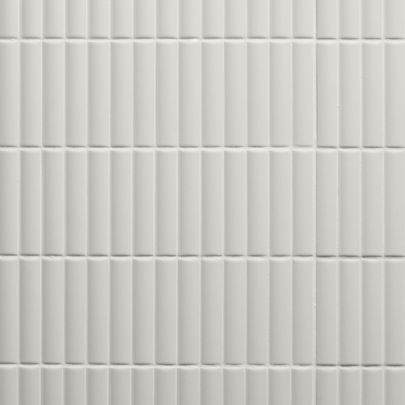 Ruisseau strié 3,93 po X 11,81 po Carrelage mural en céramique mat 3D (5,81 pieds carrés / caisse), Blanc