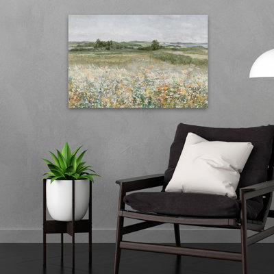 Fleurs sauvages ensoleillées - Art contemporain de prairies à fleurs sauvages