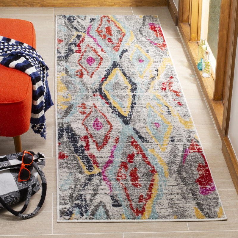 Tapis abstrait Muniz Performance, Tapis de couloir 2 pi 6 po x 8 pi
