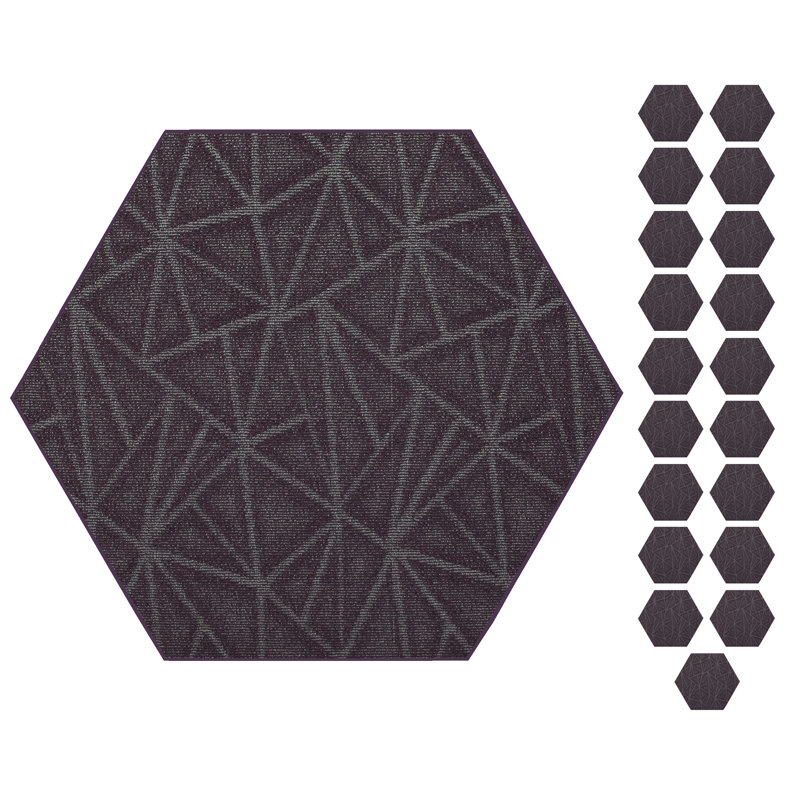 Tapis mauve raffiné intérieur / extérieur Furnish My Place, Hexagone 3 pi