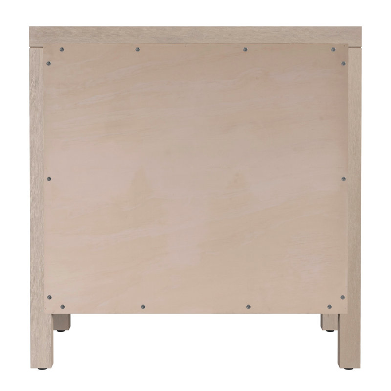 Nora 25 in. W Rectangular Wood 3 Drawer Nightstand, Antique Taupe