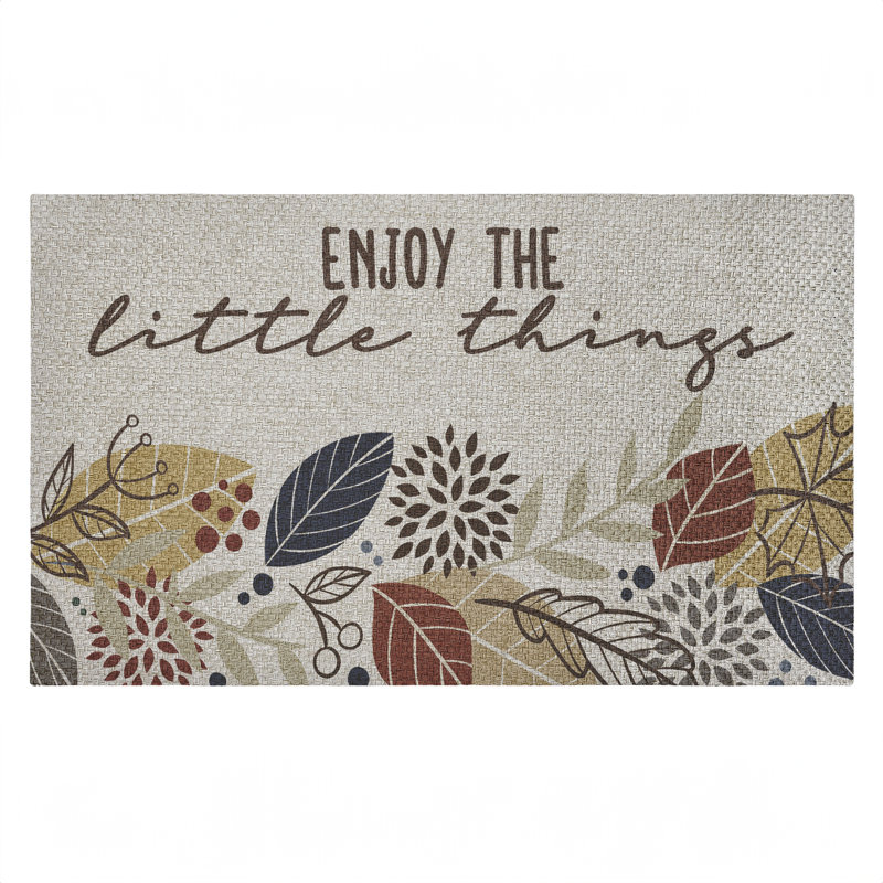 Tapis de porte pour l'extérieur Enjoy Little Things with Leaves, par Kim Allen, 18 po x 30 po