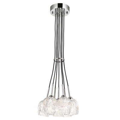 Tyne 7 - Light Polished Nickel Cluster Pendant