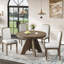 Ensemble de table de salle à manger extensible pour 4 à 6 personnes avec 4 chaises rembourrées-2120383552-2120383581
