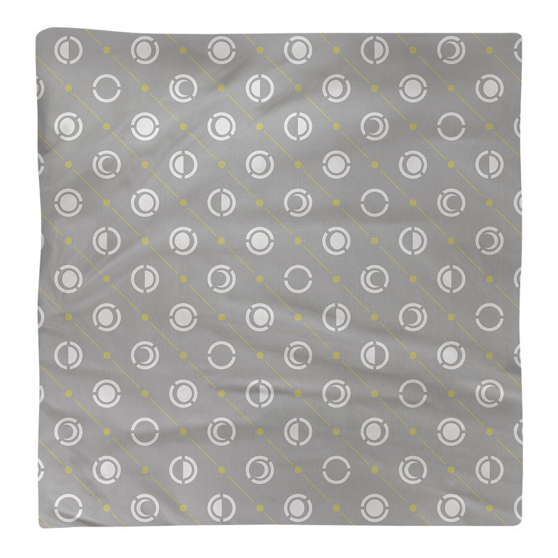 Serviette de coton deux couleurs en lune à phases Noira Gothard, H 0,1 po x l 10 po x P 10 po, Gris clair / jaune