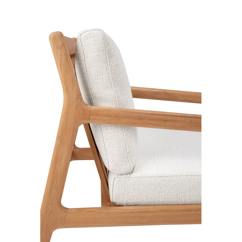 Jack Outdoor Teak Lounge Chair, Brown/Off White