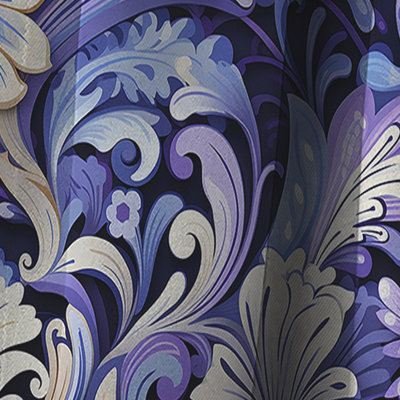 Mauve, lavande, persan et cachemire III - Rideau floral - Rideau floral occultant en velours - 1 panneau