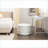 Ottoman with Storage &amp; Reversible Cover - Round Velvet Footstool for Bedroom | Ivory | Velvet-1679001195