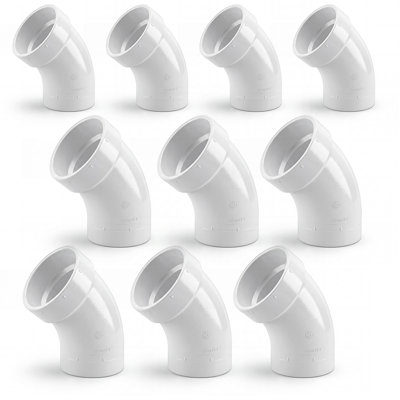 4 in. White PVC DWV 1/8 Bend 45° Street Elbow, Hub x Spigot Drain, Waste & Vent Fitting, (10 Pack)