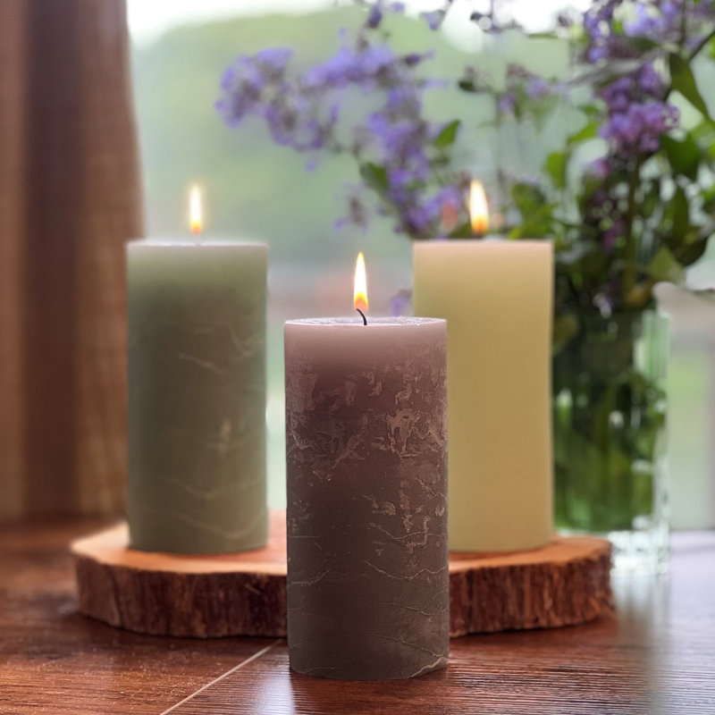 Ensemble de 3 bougies aux nuances de vert