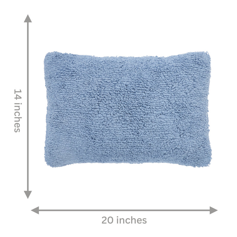 Housses de coussin décoratives en coton touffetées de couleur unie, Bleu, Rectangle H 14 po x l 20 po