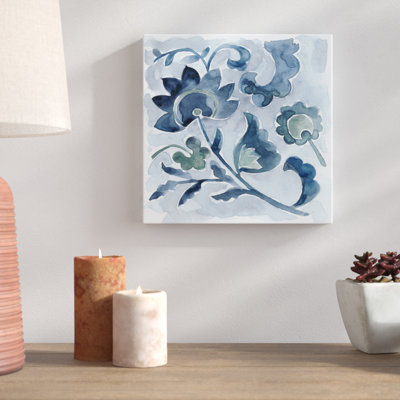 Peinture sur toile tendue Indigo Ornament VI