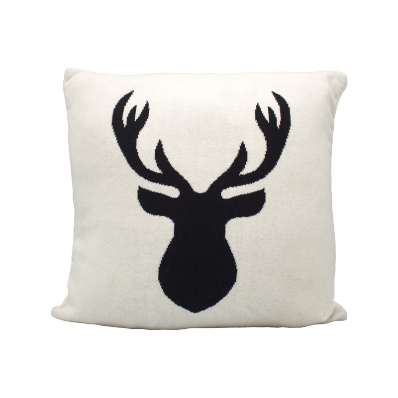 Abstract Cotton Throw Pillow, Black