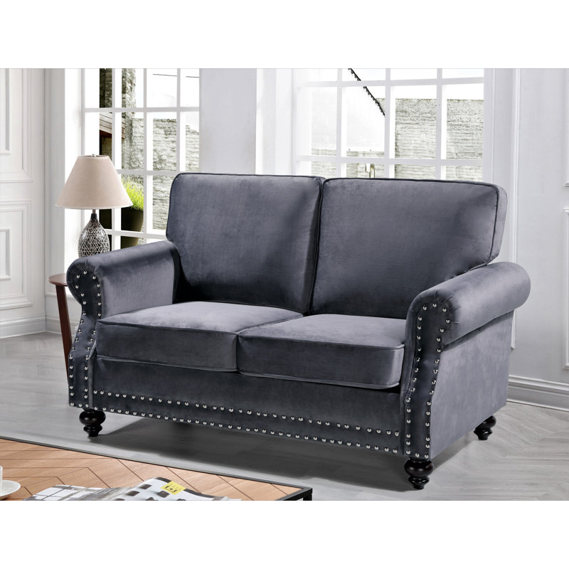 Canapé Keagan, gris, H 37,4 po x l 61,42 po x P 33,9 po