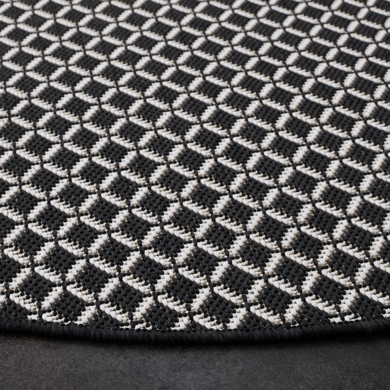 Terrace 804 Geometric Indoor/Outdoor Rug, Round 6'7"