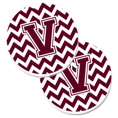 Ceramic Round 2 Piece Car Coaster Set