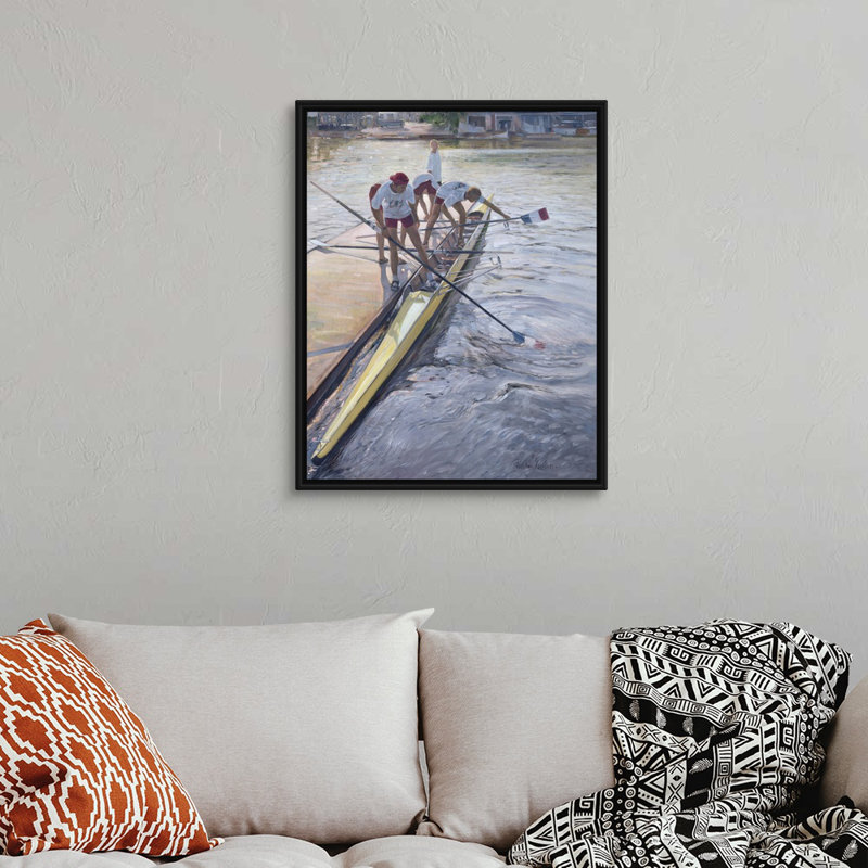 Pleine longueur, 1995 par Timothy Easton - impression sur toile, H 32 po x l 26 po x P 1,75 po, Cadre flottant noir