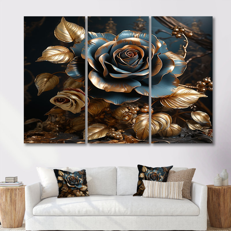 Kester - ensemble d'art mural rose, Toile tendue, H 40 po x l 60 po x P 1 po