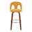 Ava Upholstered Contemporary Fixed-Height Stool With Swivel In Glazed Wood With Round Metal Footrest By Lumisource - Set Of 2-113645350-113645351-113645352