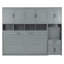 Lit escamotable simple simple avec placard, tiroirs et bureau - gris
