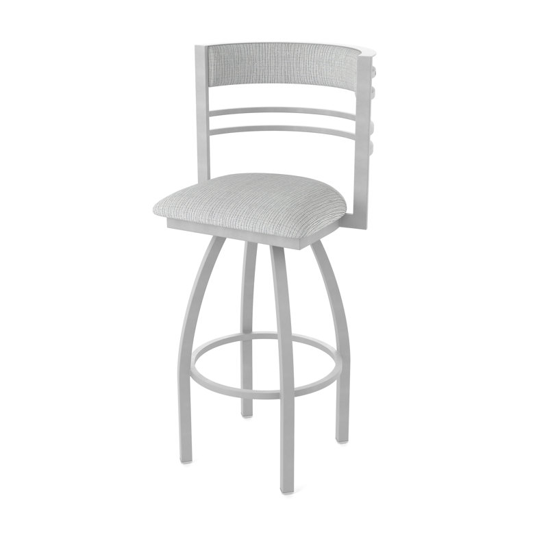 Hunter Swivel Stool, Tissu-graphique alpin, Nickel anodisé, Tabouret de bar (siège d'une hauteur de 36 po)