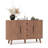 47'' Modern Sideboard Buffet Cabinet With Drawers, Adjustable Shelves, Sliding Doors, And Rounded Edges, Storage Credenza For Kitchen, Dining Room, Living Room, Black Or Walnut Finish-131277450