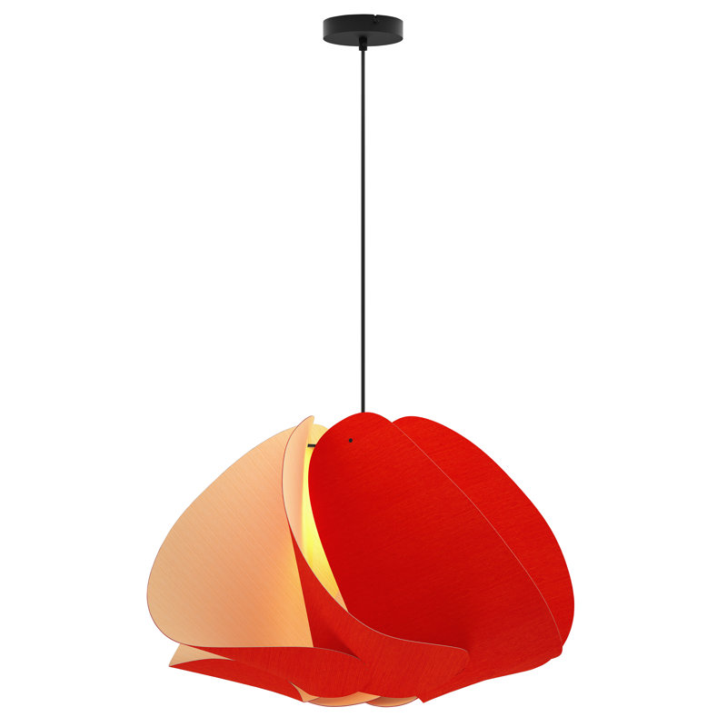Luminaire suspendu Matilda, Rouge, H 15,8 po x l 26,8 po x P 26,8 po