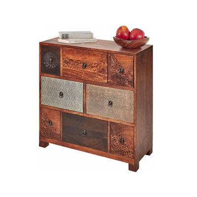 Adya Solid Wood 85cm W 8 - Drawer Chest of Drawers