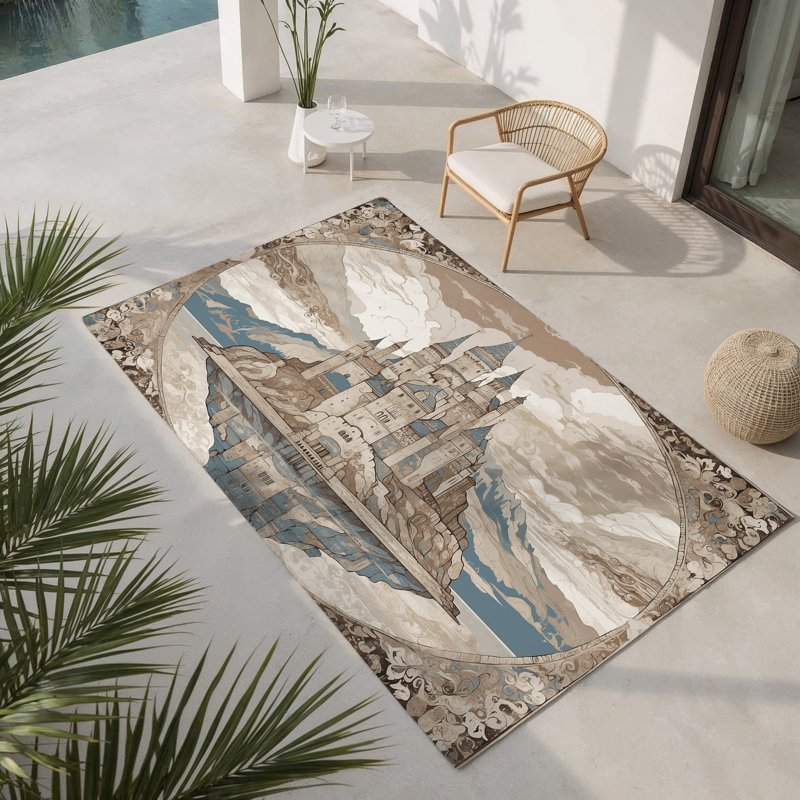 Kingdom’S Crown Indoor And Outdoor Area Rug, Rectangle 1'6" x 2'6"
