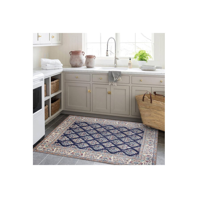 Tapis beige à bordure tissée beige, Tapis de couloir 3 pi 3 po x 9 pi 10 po