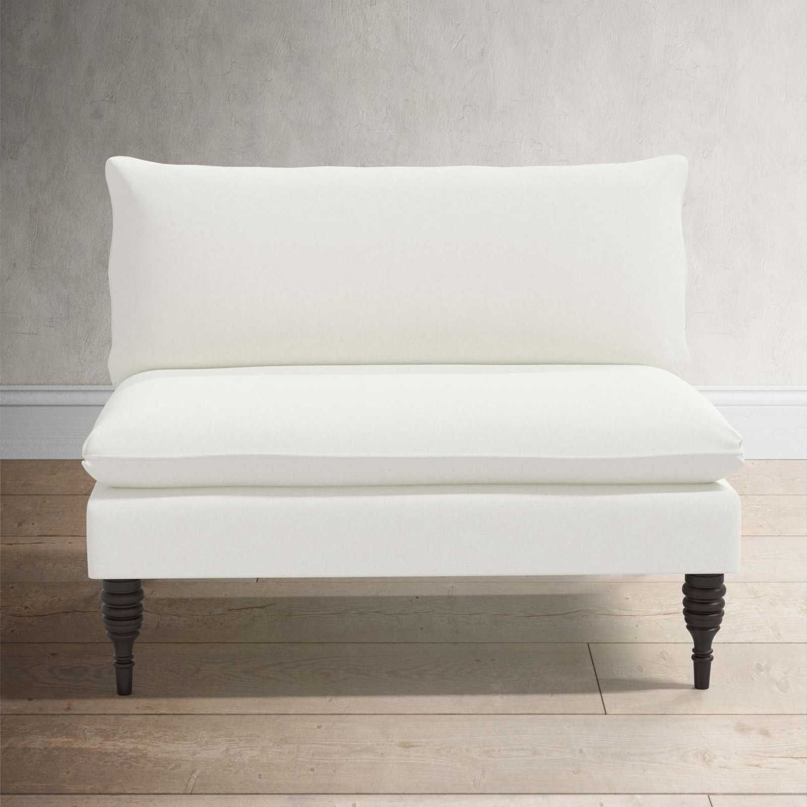 Varick 47'' Upholstered Settee, Zuma White Textured Linen