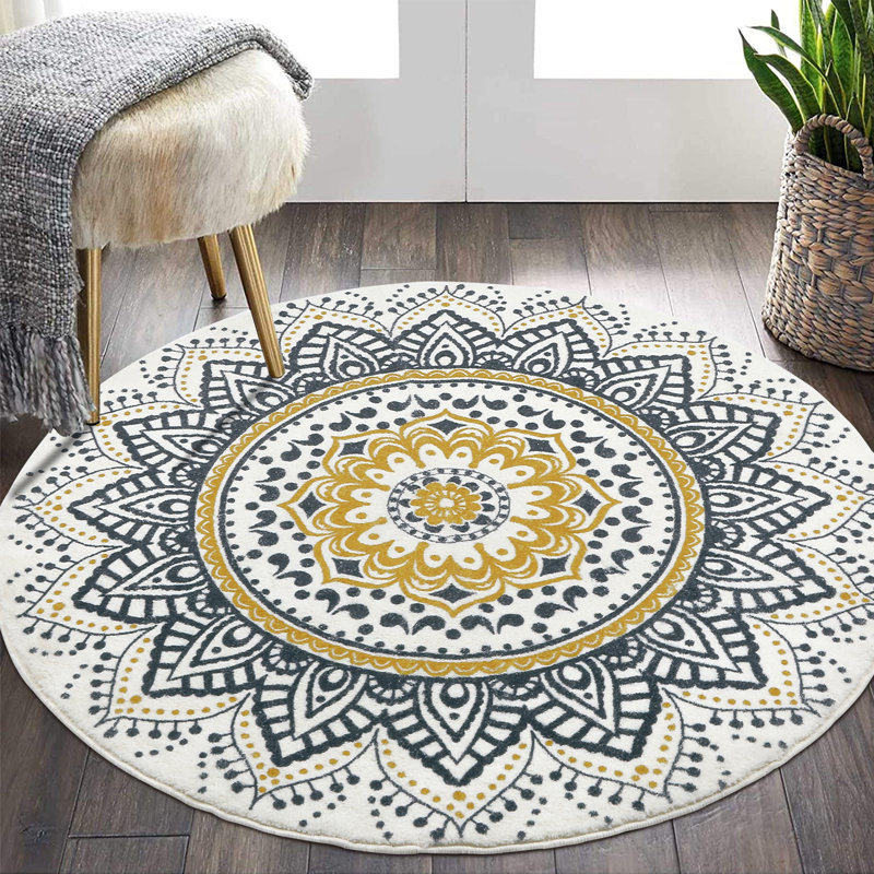 Tapis rond lavable rond antidérapant, Rond 63 po x 63 po