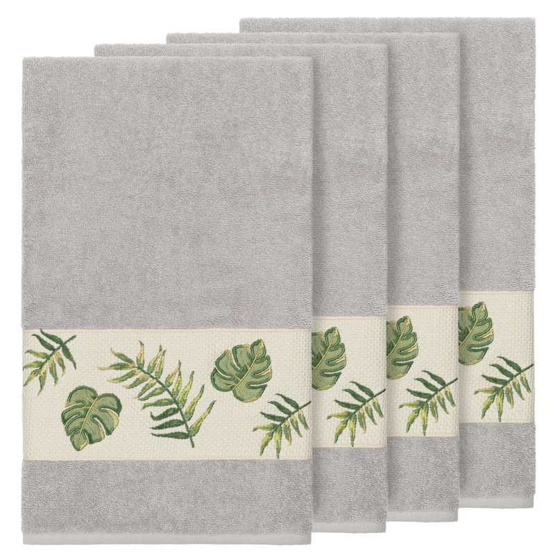 Zoe Turkish Cotton Midweight Bath Towel, Light Gray