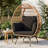 Extra Large 360° Swivel Egg Chair, All-Weather HDPE Rattan with 4 Cushions, 463 lbs Capacity for Indoor Outdoor Use-587616236