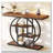 Industrial Four-Tier Console Table with Circle Metal Frame Storage Shelves-739403593