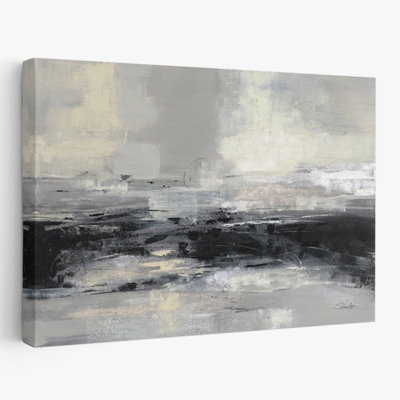 Winter Road - abstrait noir crème gris