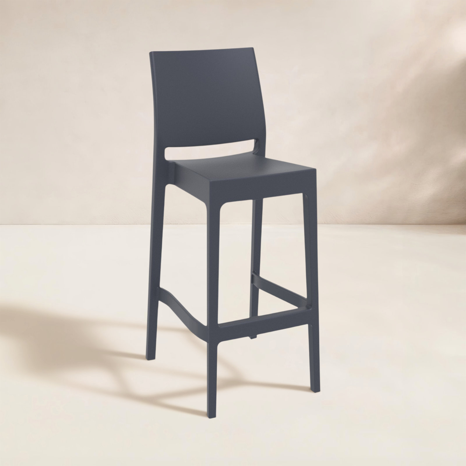 Adrienne Outdoor Bar Stool, Dark Gray, 29.5"