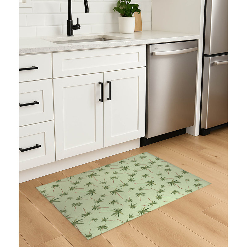 Tapis de cuisine antidérapant Summer Palms, Rectangle 4pi x 6 pi, Limette
