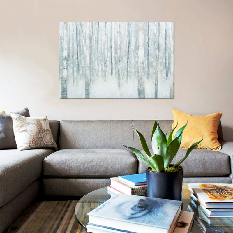 Birches In Winter II by Julia Purinton - Print on Canvas, 152.5 cm H x 101.5 cm W x 3.175 cm D, Wrapped Canvas