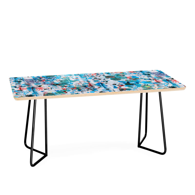 Table basse fleurs Graffiti, Noir