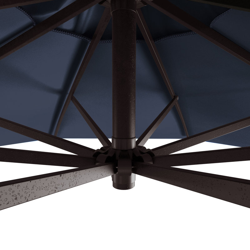 Parasol en porte-à-faux octogonal en porte-à-faux 9 pi x 9 pi 3 po Houpt, Toile Sunbrella® régate