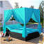 U_STYLE Méridienne double d'extérieur avec rideaux, méridienne d'extérieur avec dossier réglable, causeuse en acier robuste pour la cour, la piscine et la terrasse-1223820498