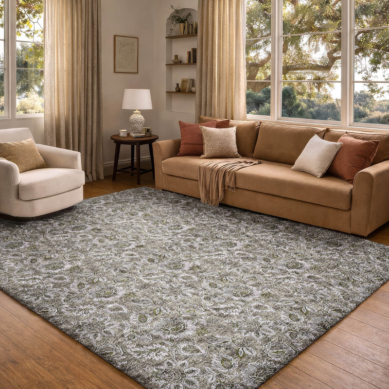 Tapis à poil long de qualité supérieure lavable à la machine ADS661, Taupe, 10 pi x 14 pi